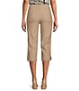 Color:Stone - Image 2 - Stretch Twill Wide Waistband Straight-Leg Pull-On Capri Pants