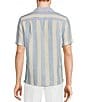 Color:Light Blue - Image 2 - Baird McNutt Linen Slim-Fit Small Stripe Short-Sleeve Woven Camp Shirt