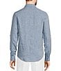 Color:Blue - Image 2 - Baird McNutt Linen Slim Fit Two Pocket Solid Long Sleeve Shirt