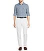 Color:Blue - Image 3 - Baird McNutt Linen Slim Fit Two Pocket Solid Long Sleeve Shirt