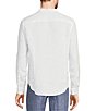 Color:White - Image 2 - Big & Tall Baird McNutt Classic Fit Mandarin Collar Roll-Tab Long Sleeve Linen Woven Shirt
