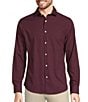 Color:Burgundy - Image 1 - Big & Tall Slim Fit Performance Stretch Spread Collar Square Printed Woven Shirt