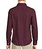 Color:Burgundy - Image 2 - Big & Tall Slim Fit Performance Stretch Spread Collar Square Printed Woven Shirt