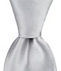 Color:Grey - Image 1 - Big & Tall Solid Satin Traditional 3 1/8#double; Silk Tie