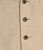 Color:Khaki - Image 4 - Classic Fit Linen Suit Separates Solid Vest
