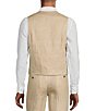 Color:Khaki - Image 2 - Classic Fit Linen Suit Separates Solid Vest
