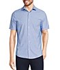 Color:Light Blue - Image 1 - Collezione Canclini Slim Fit Performance Stretch Solid Short Sleeve Woven Shirt