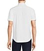 Color:White - Image 2 - Collezione Canclini Slim Fit Performance Stretch Solid Short Sleeve Woven Shirt
