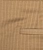 Color:Brown - Image 4 - Lucas Carrot Fit Pleated Pinstripe Pants