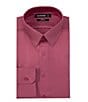Color:Berry - Image 1 - Slim Fit Non Iron Point Collar Solid Sateen Dress Shirt