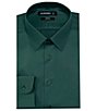 Color:Green - Image 1 - Slim Fit Non Iron Point Collar Solid Sateen Dress Shirt