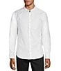 Color:White - Image 1 - Wardrobe Essentials Slim-Fit Textured Long-Sleeve Woven Shirt