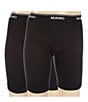 Color:Black - Image 1 - Solid Cotton Boxer Briefs 2-Pack
