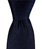 Color:Navy - Image 1 - Solid Textured 3 1/8#double; Woven Silk Tie