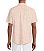 Color:White Beige - Image 2 - Taser Floral Print Short Sleeve Woven Shirt