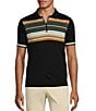 Color:Black - Image 1 - Verdant Vibes Collection Stripe Quarter Zip Polo Sweater