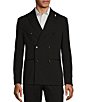 Color:Black - Image 1 - Wanderin West Collection Slim-Fit Double-Breasted Knit Suit Separates Jacket
