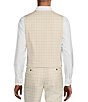 Color:Ecru - Image 2 - Window Plaid Welt Pocket Suit Separates Vest