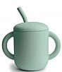 Color:Cambridge Blue/Green - Image 1 - Silicone Training Cup + Straw