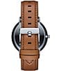 Color:Brown - Image 3 - Men's Legacy Slim Analog Blue Dial Brown Leather Strap Watch
