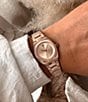 Color:Rose Gold - Image 4 - Women's Odyssey Quartz Analog Ionic Plated Steel Bracelet Watch