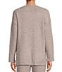 Color:Truffle - Image 2 - N by Natori Aura Heather Long Sleeve Scoop Neck Coordinating Sweater