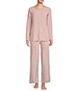 Color:Nude Blush - Image 3 - N by Natori Aura Heather Ribbed Knit Coordinating Lounge Pants
