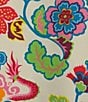 Color:Oatmeal Multi - Image 3 - N by Natori Dragon Floral Satin 3/4 Sleeve Split V-Neck Coordinating Pajama Set