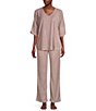 Color:Grey Violet - Image 3 - N by Natori Brushed Terry Coordinating Lounge Pants