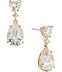 Color:Gold - Image 1 - Cora Crystal Heart Double Drop Earrings