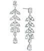 Color:Silver - Image 1 - CZ Crystal Chandelier Earrings