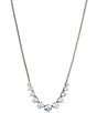Color:Silver - Image 1 - Graduate CZ Stone Frontal Collar Necklace