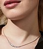 Color:Silver - Image 2 - Graduate CZ Stone Frontal Collar Necklace