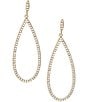 Color:Gold/Crystal - Image 1 - Crystal Open Teardrop Pave Earrings