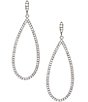 Color:Silver/Crystal - Image 1 - Crystal Open Teardrop Pave Earrings