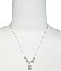 Color:Silver/Crystal - Image 1 - Pear Crystal Drop Frontal Necklace