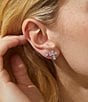 Color:Gold - Image 2 - Spring Floral Crystal Cross Stud Earring Set