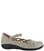 Color:Speckled Beige Leather - Image 2 - Agathis Leather Mary Jane Flats