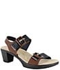 Color:Brown/Black/Beige - Image 1 - Mode Ankle Strap Sandals