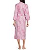 Color:Misty Pink - Image 2 - Misty Leopard Print Long Sleeve Knit Robe