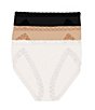 Color:Black/Cafe/White - Image 1 - Bliss Stretch French-Cut Brief Panty 3-Pack