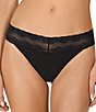 Color:Black - Image 2 - Bliss Perfection Lace Trim Thong 3-Pack