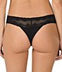 Color:Black - Image 3 - Bliss Perfection Lace Trim Thong 3-Pack