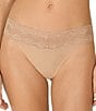 Color:Cafe - Image 2 - Bliss Perfection Lace Trim Thong 3-Pack