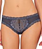 Color:Ash Navy - Image 1 - Feathers Low Rise Hipster Lace Panty
