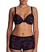 Color:Charm Print - Image 4 - Pure Luxe Floral Print Seamless Full-Busted Underwire U-Back Contour T-Shirt Bra