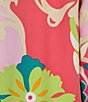 Color:Pink Multi - Image 3 - Satin Multi Floral Print Long Sleeve Notch Collar Sleep Shirt & Matching Pant Pajama Set