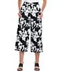 Color:Black/White - Image 1 - Tangier Embroidered Floral Cotton Wide-Leg Pocketed Cropped Pants