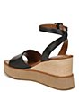 Color:Black - Image 4 - Brynn Leather Wedge Ankle Strap Platform Wedge Sandals