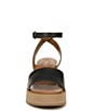 Color:Black - Image 6 - Brynn Leather Wedge Ankle Strap Platform Wedge Sandals